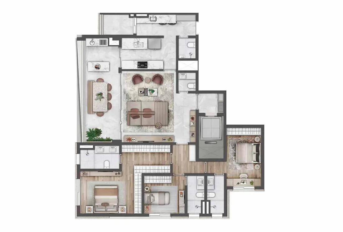 Atmos Moema — 3 suítes - 160 M² (Opção A)