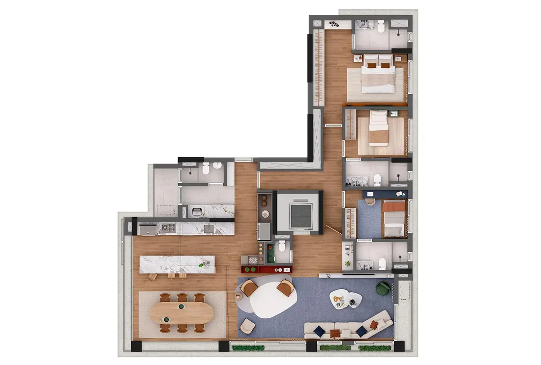 LIZZ 177 — DECORADO RESIDENCIAL (3 DORMS.)
