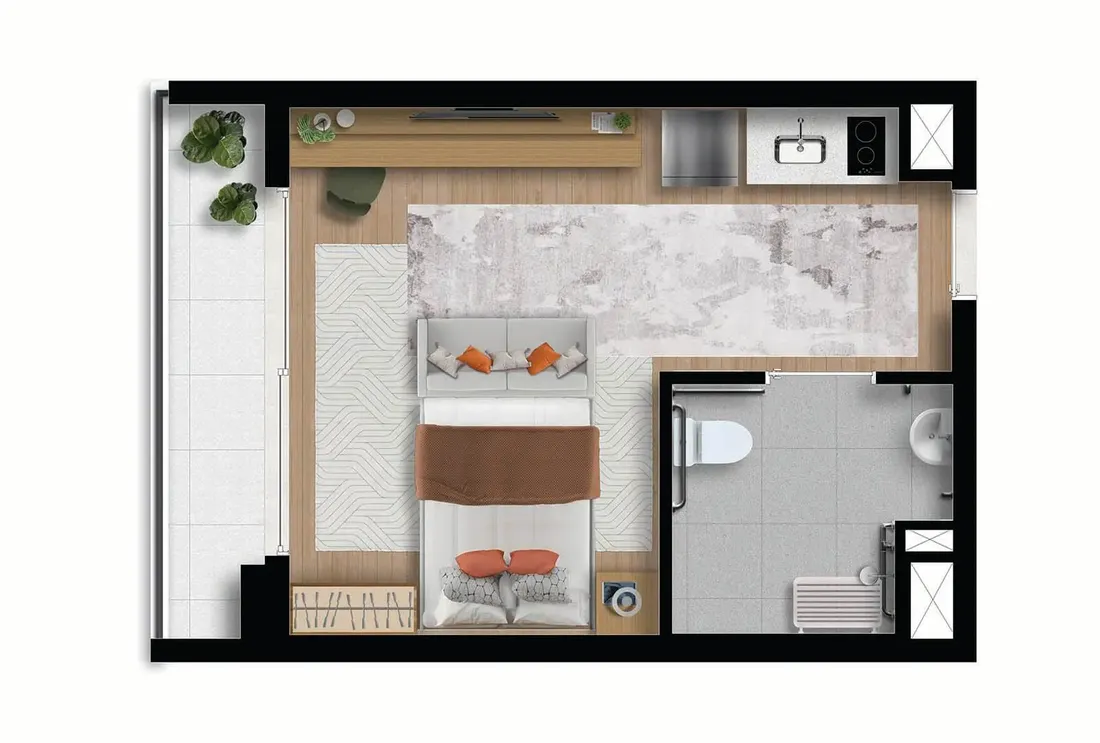 Modern Campo Belo — Studio - 28 m²
