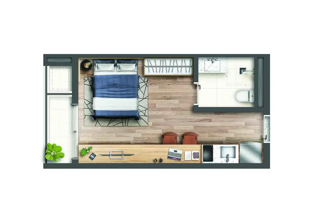 Modern Estação Butantã — studio nr - 26 m² (sem cota)