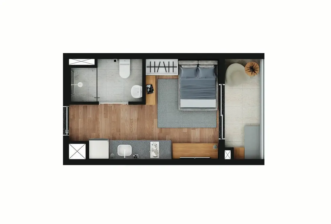 Modern Vila Clementino — Studio - 24 m² (1 ao 6 pav.)