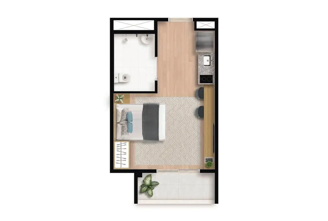 My One Estação Brooklin — studio flat - 25 m² (tipo nr)