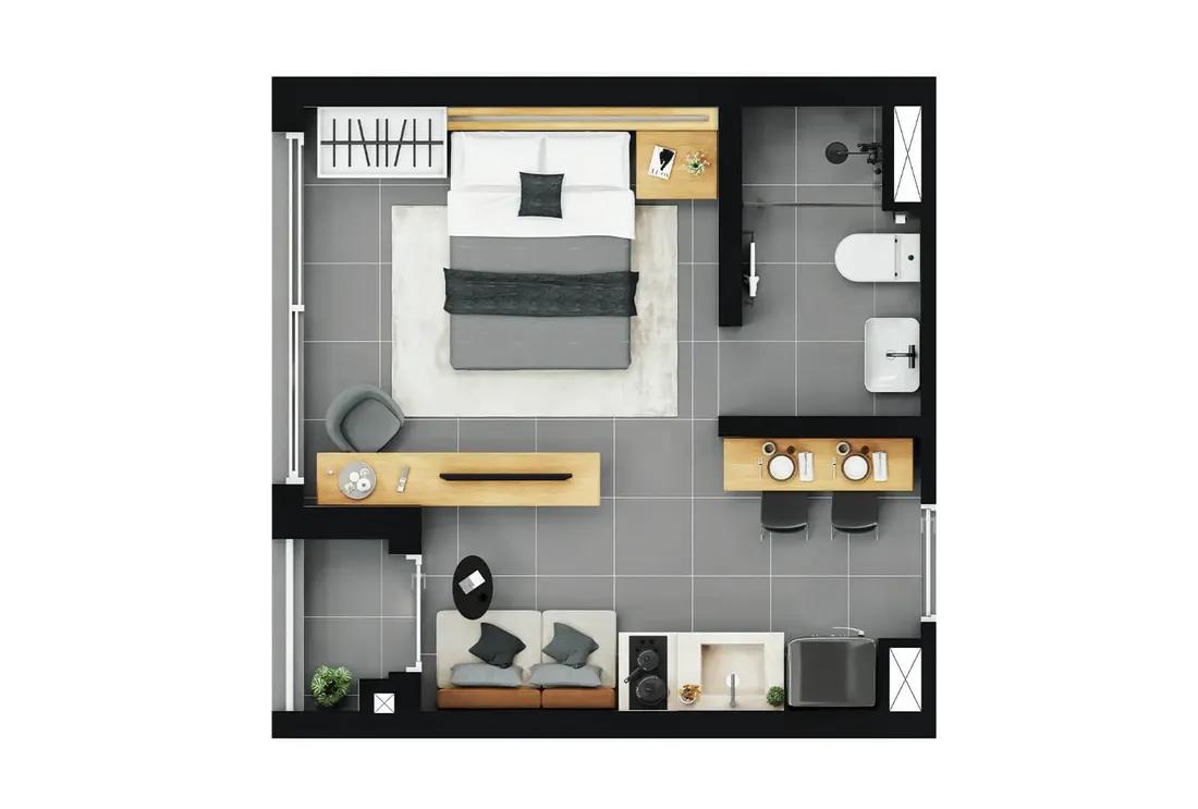Nex One Pinheiros — studio - 25 m² (final 7)