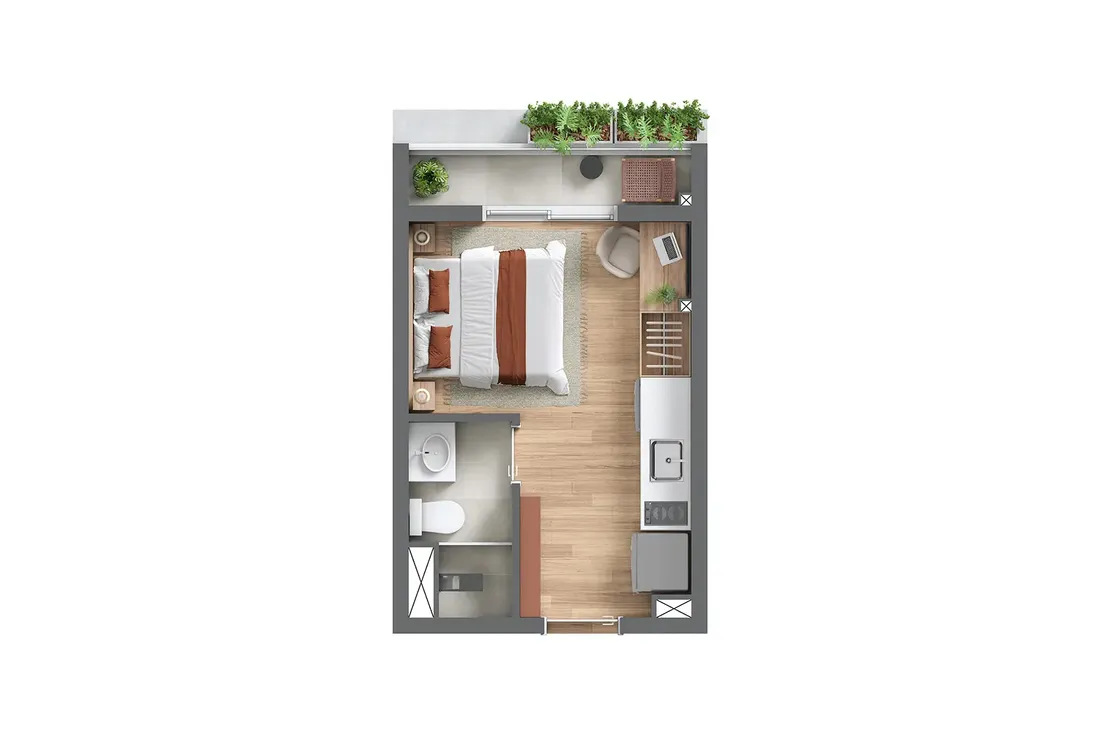 Nex One Sarutaiá Jardins — STUDIO (20 M²)