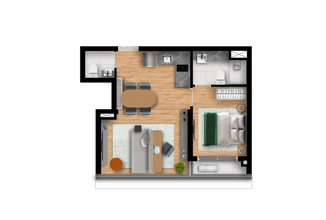 The Choice Pinheiros — 1 DORM. - 40 M² (COM SUÍTE + LAVABO)